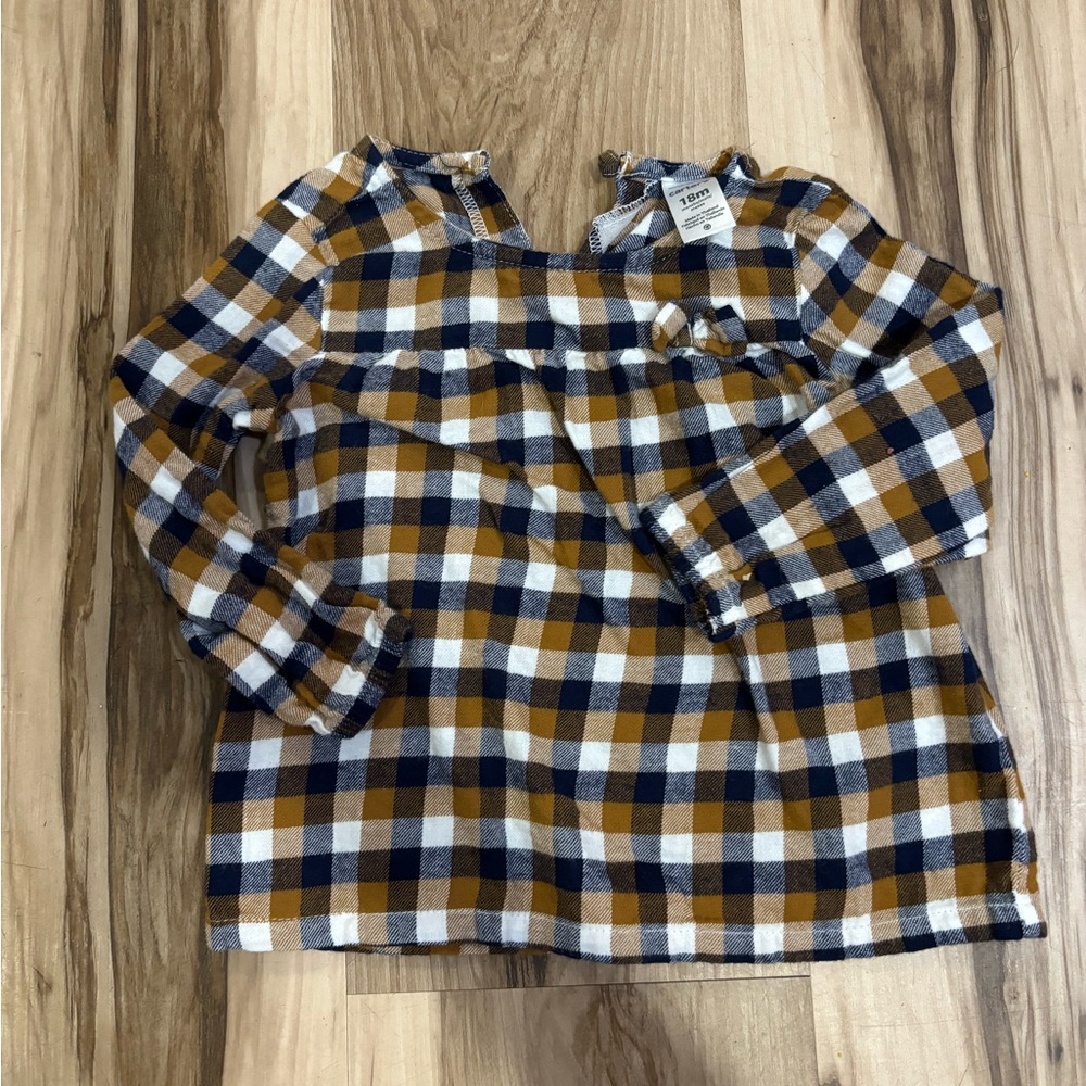 Plaid Kids Shirt - Blue, White, and Brown